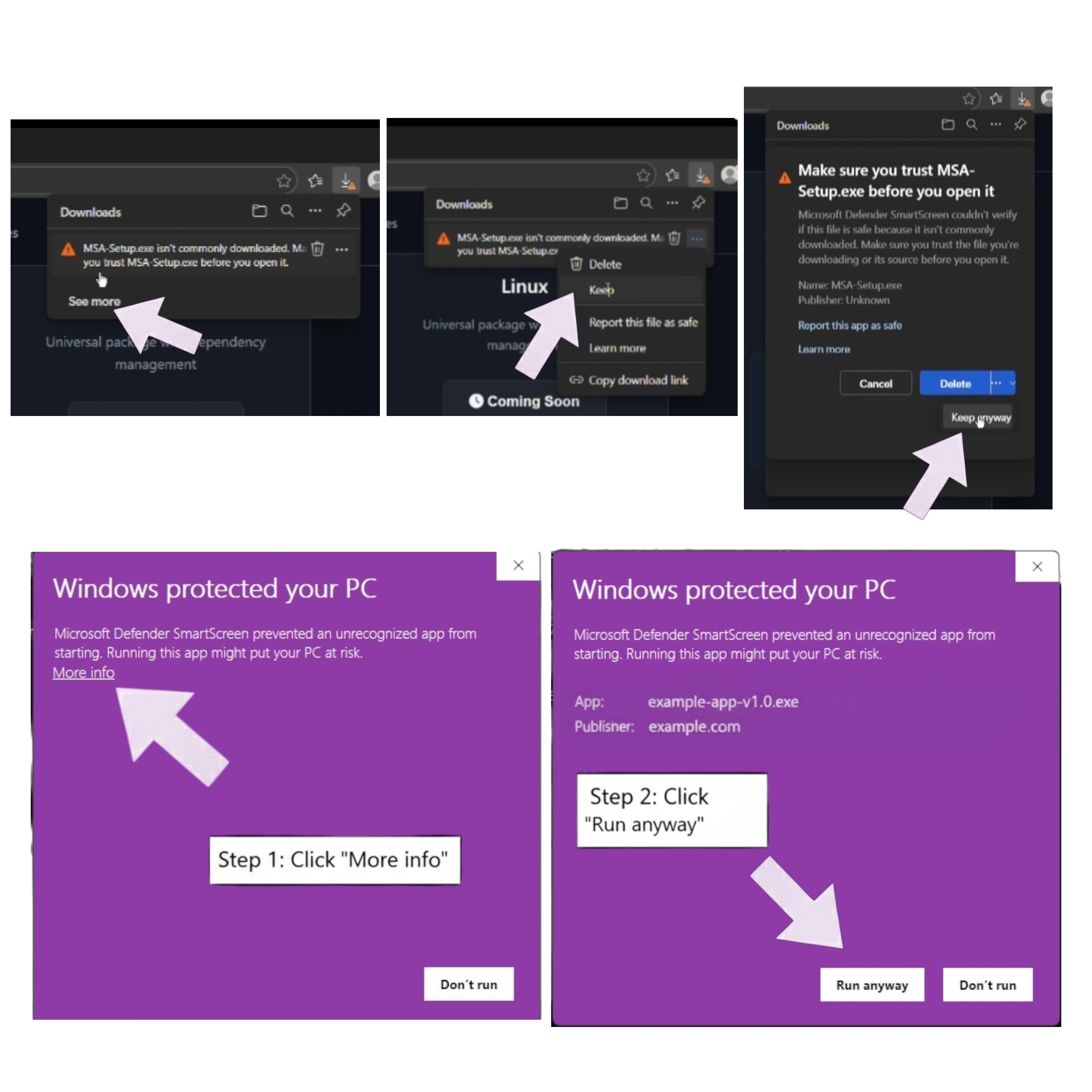 Windows SmartScreen Warning